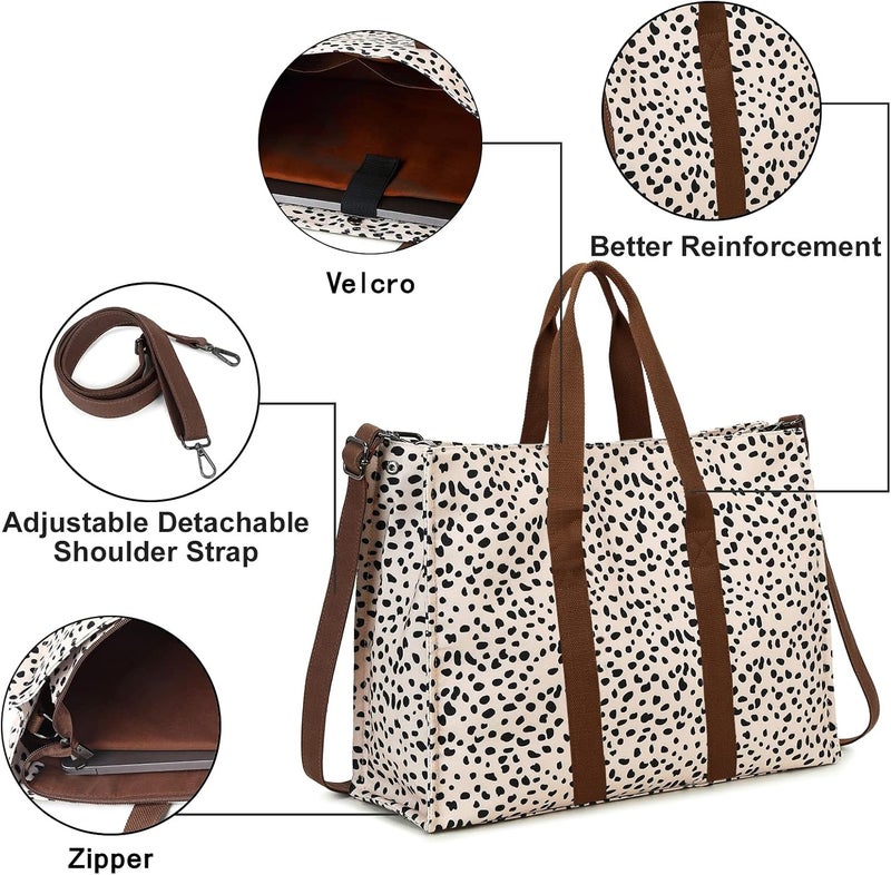 BTOOP Laptop Tote Bag for Women Work 15.6 inch Canvas Shoulder Bags Computer Messenger Purse Teacher Handbag Office Briefcase - Image 2